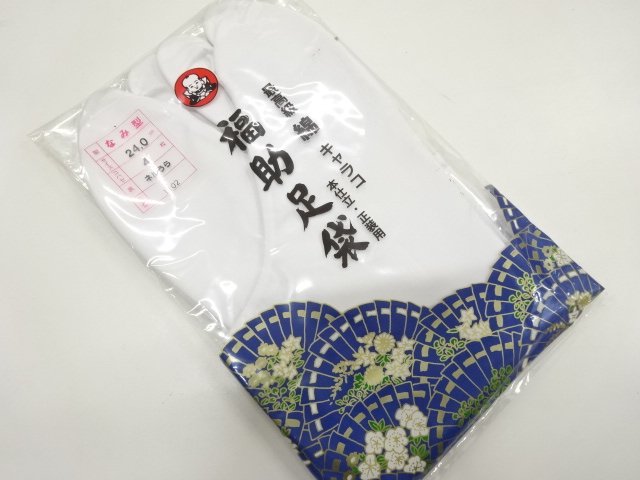 JAPANESE KIMONO / UNUSED TABI SOCKS (24 cm / 4 clasps)